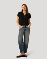 Smocked Shoulder Slub Tee