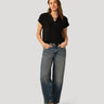 Smocked Shoulder Slub Tee