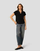 Smocked Shoulder Slub Tee