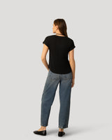 Smocked Shoulder Slub Tee