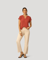 Smocked Shoulder Slub Tee