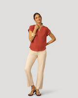 Smocked Shoulder Slub Tee