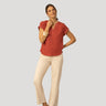 Smocked Shoulder Slub Tee
