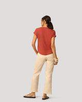 Smocked Shoulder Slub Tee