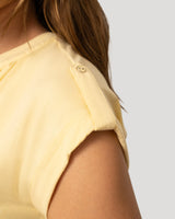 Split Neck Sleeve Tab Top