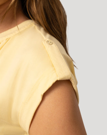 Split Neck Sleeve Tab Top