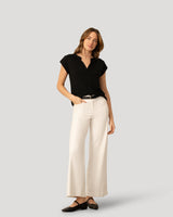 Split Neck Sleeve Tab Top