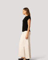 Split Neck Sleeve Tab Top