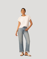 Scuba Cutout Drop Shoulder Top