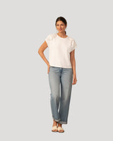 Scuba Cutout Drop Shoulder Top