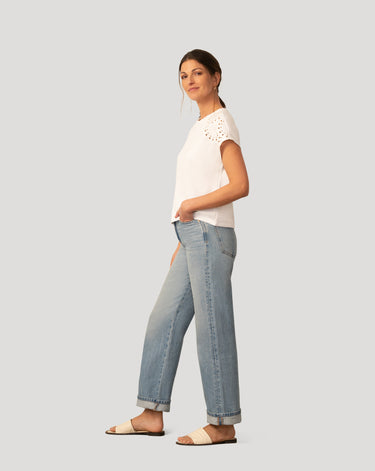 Scuba Cutout Drop Shoulder Top