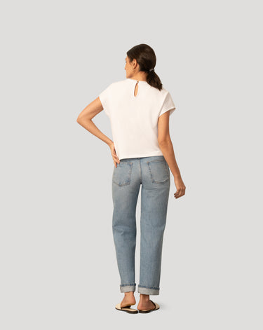 Scuba Cutout Drop Shoulder Top