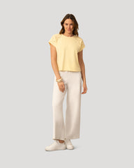 Scuba Cutout Drop Shoulder Top