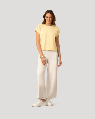 Scuba Cutout Drop Shoulder Top