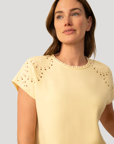Scuba Cutout Drop Shoulder Top