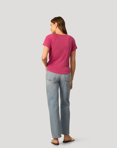 Embroidered Split Neck Tie Top