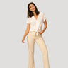 Embroidered Split Neck Tie Top
