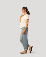 Crochet Trim Crinkle Peasant Top