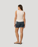 Embroidered Yoke Ruched Top