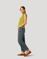 Eyelet Split Neck Sleeveless Top