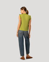 Eyelet Split Neck Sleeveless Top