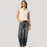 Eyelet Split Neck Sleeveless Top