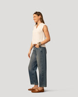 Eyelet Split Neck Sleeveless Top
