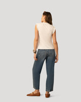 Eyelet Split Neck Sleeveless Top
