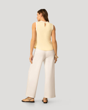 Embroidered Trim Scuba Tank Top