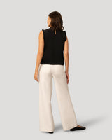 Mixed Media Ruffle Sleeve Top