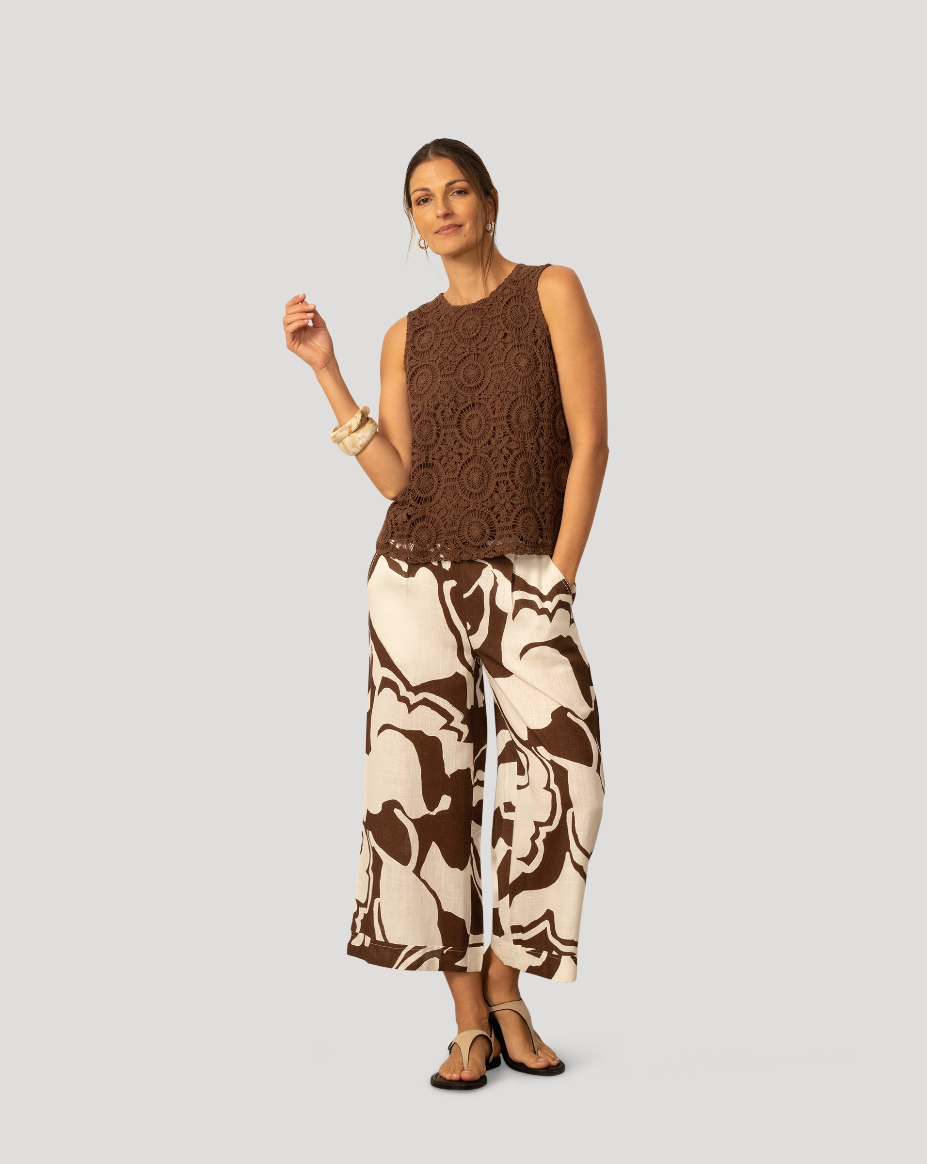 Women's Crochet Knit Tank in Carafe | Cable & Gauge