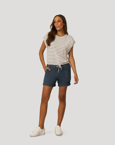 Fine Stripe Tie Bottom Top