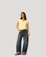 Split Neck Slub Terry Tee