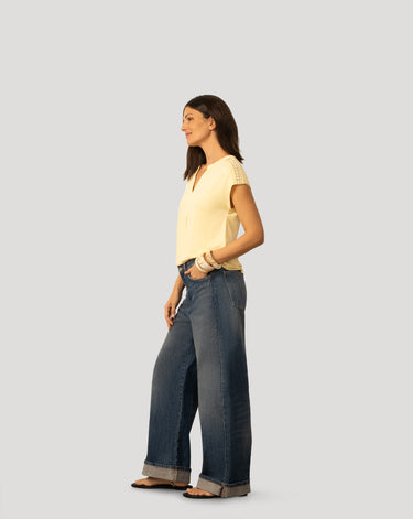 Split Neck Slub Terry Tee