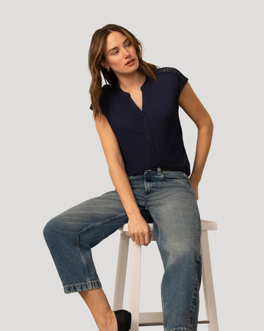 Split Neck Slub Terry Tee