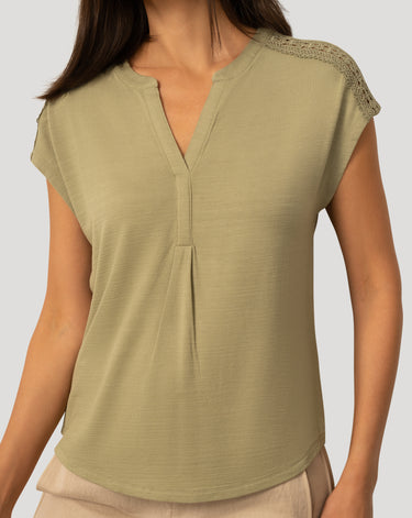 Split Neck Slub Terry Tee