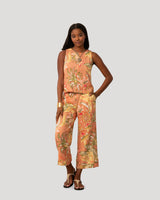 Floral Linen Blend Sleeveless Top