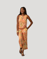 Floral Linen Blend Sleeveless Top