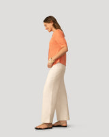 Linen Blend Button Front Top