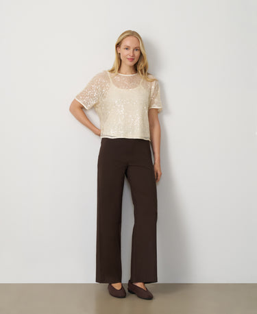 Sequin Lace Tie-Back Top