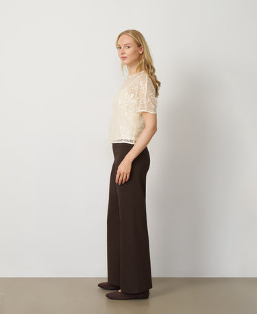Sequin Lace Tie-Back Top