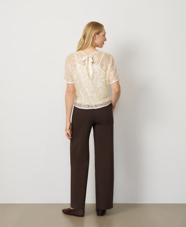 Sequin Lace Tie-Back Top