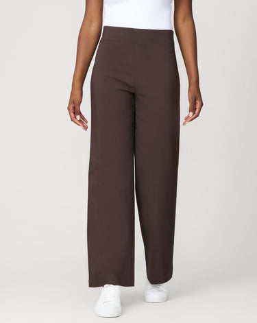 Soft Stretch Wide Leg Pull On Twill Pant