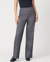 Micro Grid Wide Leg Pull On Pant