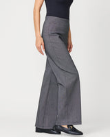 Micro Grid Wide Leg Pull On Pant