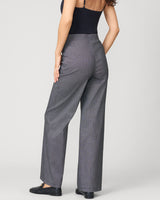 Micro Grid Wide Leg Pull On Pant