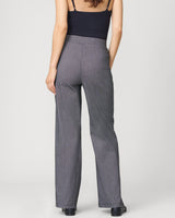 Micro Grid Wide Leg Pull On Pant
