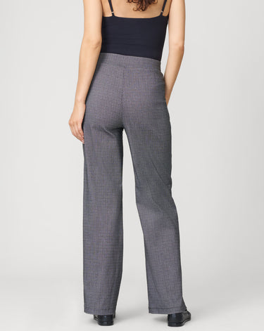 Micro Grid Wide Leg Pull On Pant