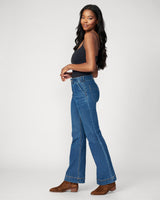 High Rise Retro Flare Jean, Deep Dark