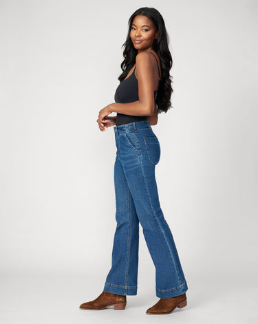 High Rise Retro Flare Jean, Deep Dark